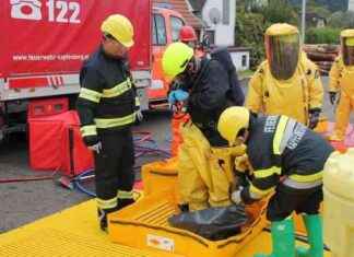 Training des Schadstoffzugs des Bereichsfeuerwehrverbands Leoben mit Kollegen aus dem Mürztal news-16102024-093159
